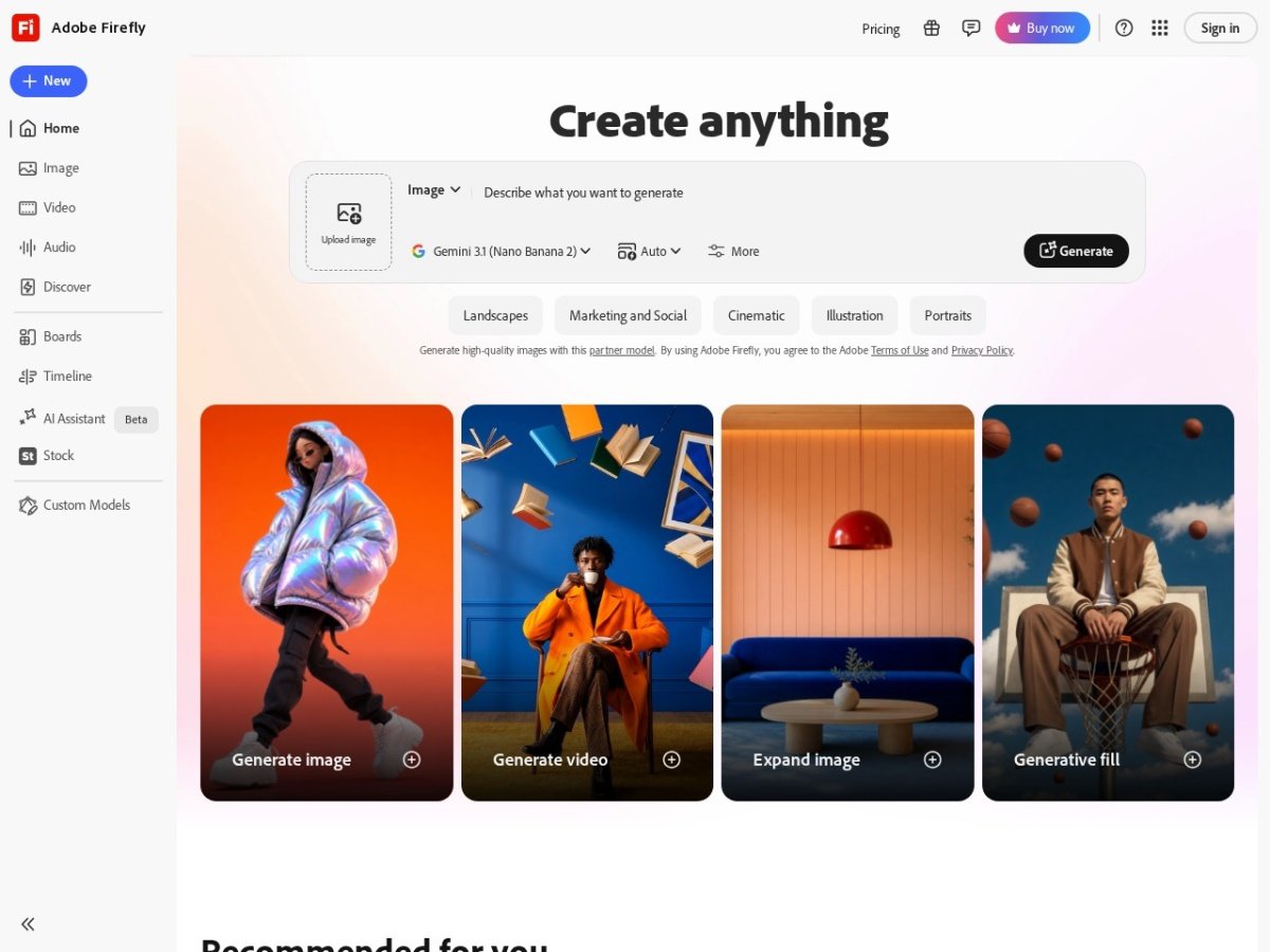 Adobe Firefly Review 2026: The AI Image Generator That's Safe for Commercial Use Adobe Firefly website homepage